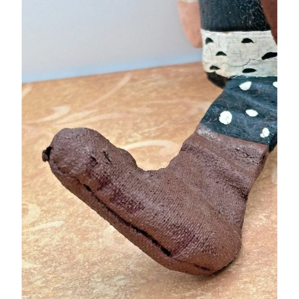Santa Claus‎ Folk Art Paper Maché Shelf Sitter Primitive Hand Painted Gnome